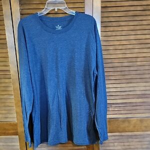 Stafford Men's Heather Blue Long Sleeve Tee